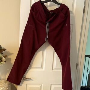 Figs Burgundy Yola - Skinny Scrub Pants